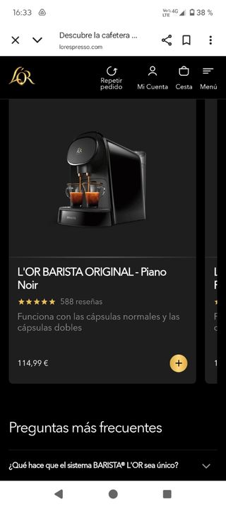 Cafetera Philips LR Barista Piano Noir