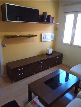 Mueble TV + mesa centro marrón