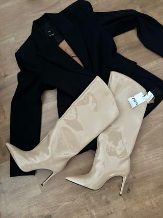 Botas Zara beige 41 - acharoladas