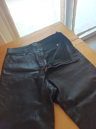 Pantaloni pelle nera uomo
