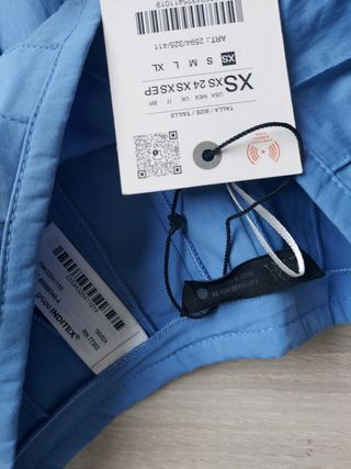 Falda midi vuelo Zara azul