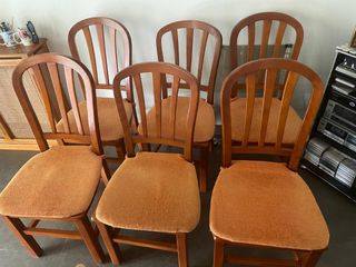 6 Sillas madera maciza