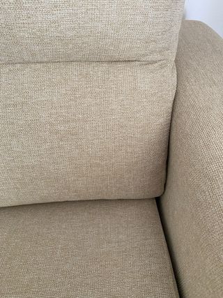 Sofá cama beige de tela