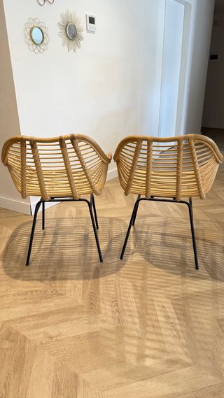 2 poltrone in rattan naturale