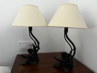 2 Lámparas mesita noche - Forja, beige