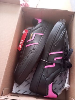 Zapatillas Decibel Negras-Rosas