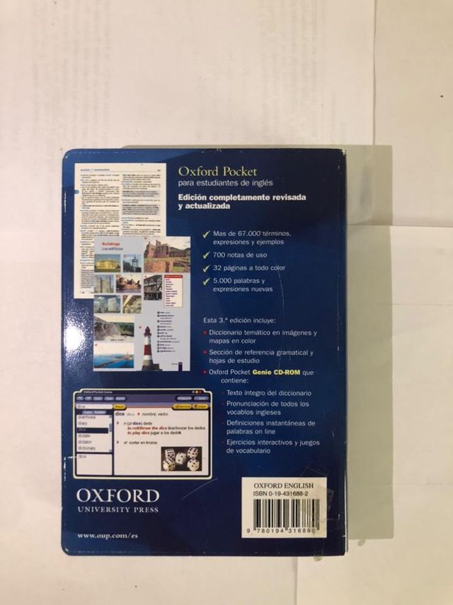 Diccionario Oxford Pocket: Esp-ing/Ing-español