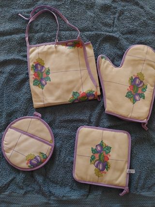 Avental de Cozinha - Bege e Lilás