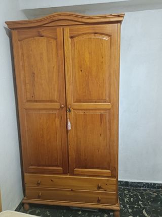 Armario madera pino 2 cajones