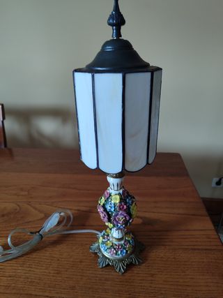 Lampara Tiffany - blanco , multicolor Metal y Cris