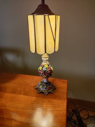 Lampara Tiffany - blanco , multicolor Metal y Cris