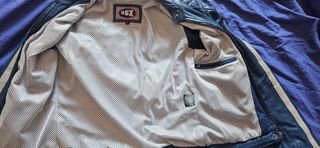 Giacca Moto in Pelle OSX Blu