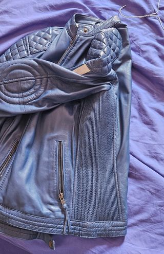 Giacca Moto in Pelle OSX Blu