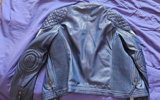 Giacca Moto in Pelle OSX Blu