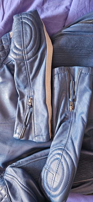 Giacca Moto in Pelle OSX Blu