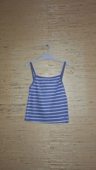 2 Camisetas Tirantes Rayas Azul Blanco