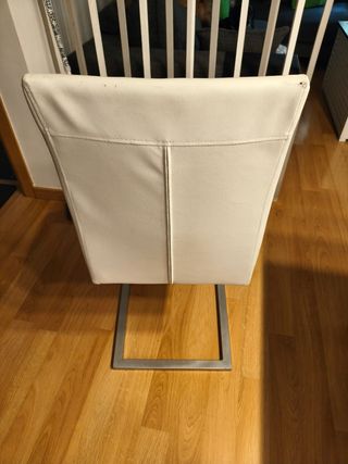 Sillas comedor blancas - Piel sintética