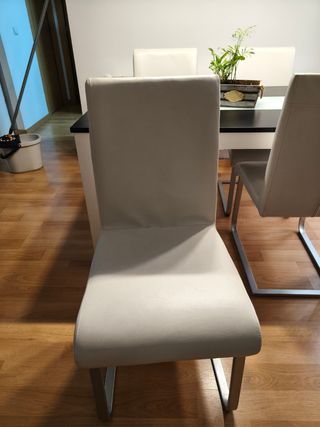 Sillas comedor blancas - Piel sintética