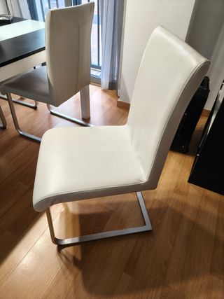 Sillas comedor blancas - Piel sintética