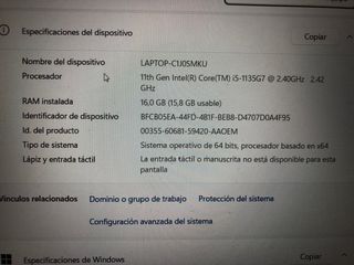 Portátil Lenovo i5-1135G7 16GB