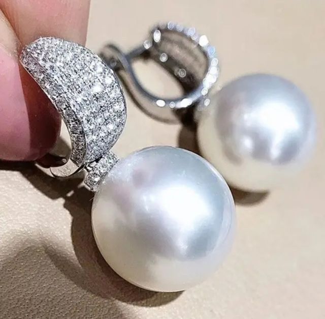 Pendientes plata circonitas perla