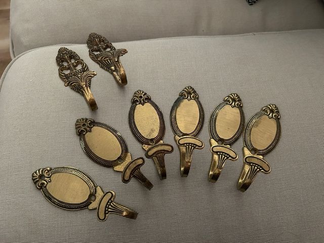 8 Percheros dorados - Estilo Vintage