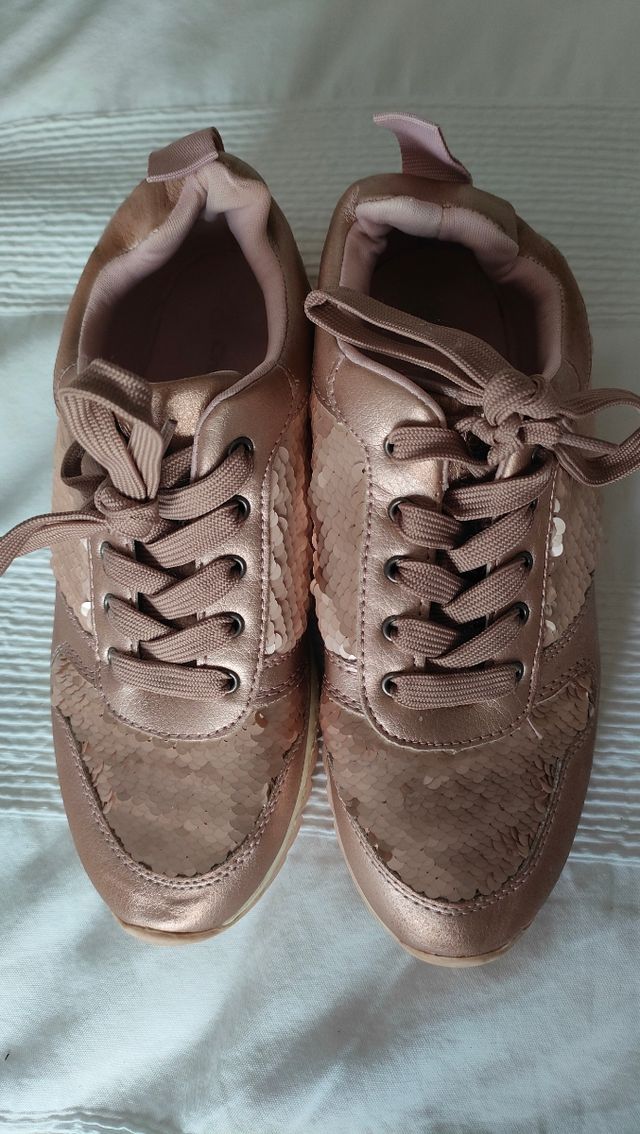 Tenis niña purpurina rosa | Talla 10