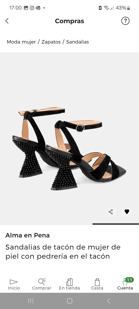 Sandalias Alma en Pena negras.