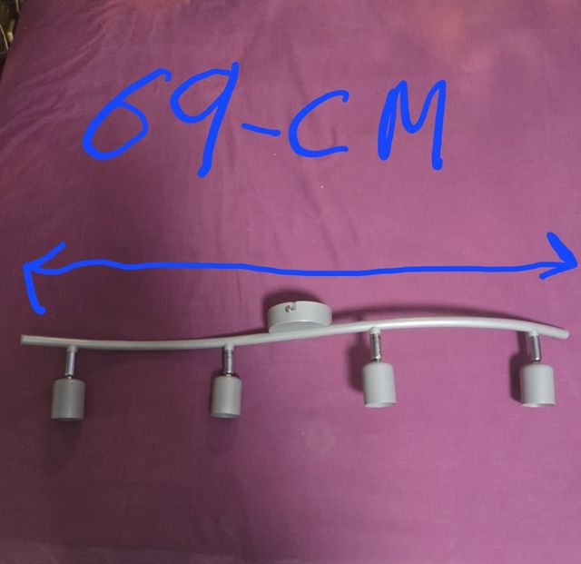 Lampara metalica gris - 4 focos