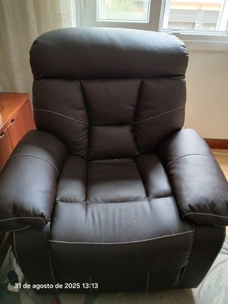 Sillón Relax Marrón Piel Sintética
