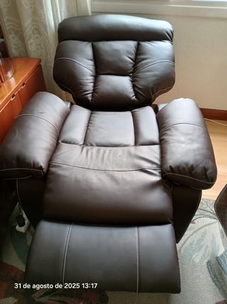 Sillón Relax Marrón Piel Sintética