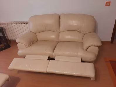 Sofá piel reclinable 2 plazas