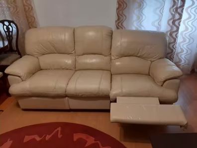 Sofá piel reclinable 2 plazas