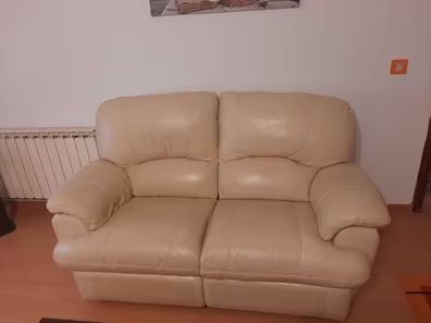 Sofá piel reclinable 2 plazas