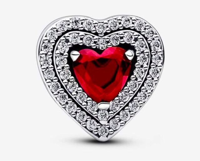 Charm Corazón con Cristales Rojos