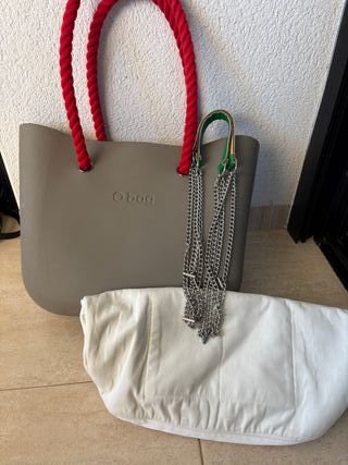 Bolso O Bag gris-rojo 