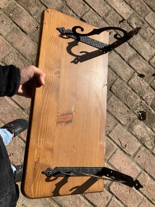 Mensole in legno con supporto in metallo- vintage