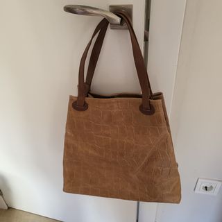 Bolso marrón piel cocodrilo