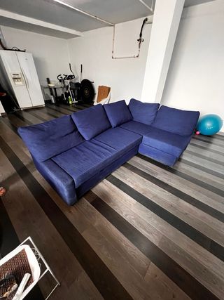 Sofá cama azul chaiselongue