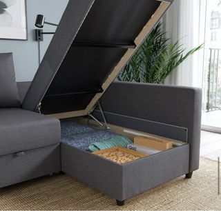 Sofá cama azul chaiselongue