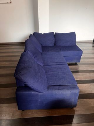 Sofá cama azul chaiselongue