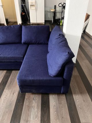 Sofá cama azul chaiselongue