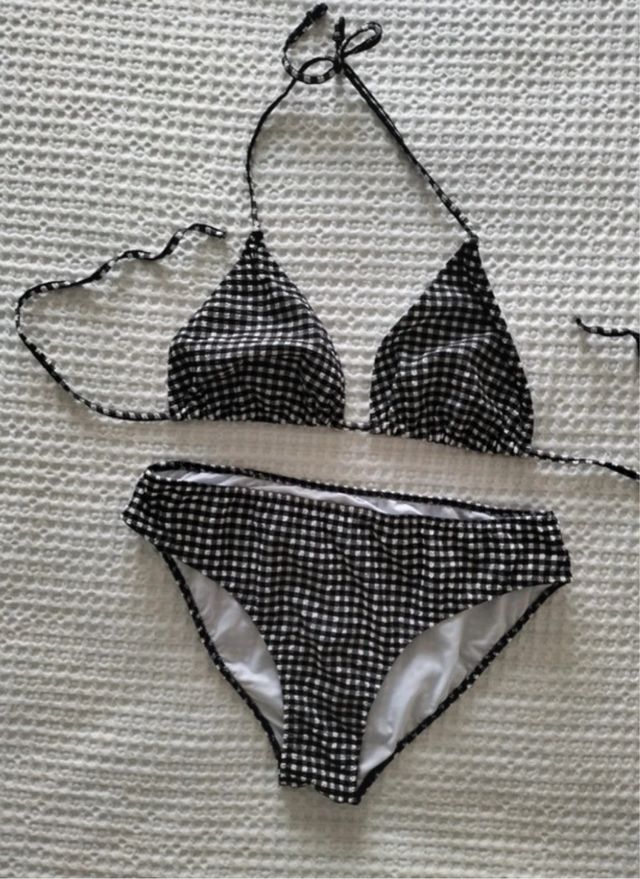 Bikini Tenezis Vichy Negro Blanco
