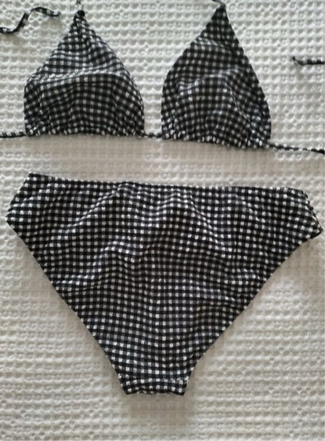 Bikini Tenezis Vichy Negro Blanco
