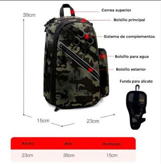 Mochila táctica pesca camuflaje