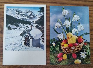 2 cartoline vintage anni '80