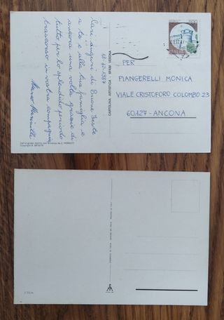 2 cartoline vintage anni '80