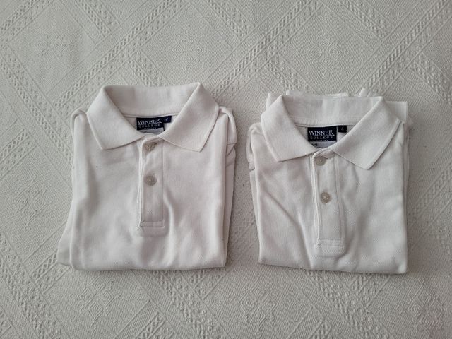 2 Polos Winner College Blancos - Niño