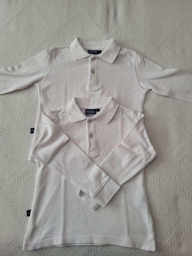 2 Polos Winner College Blancos - Niño