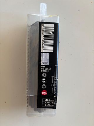 10 Brocas HSS 8mm 5% Cobalto